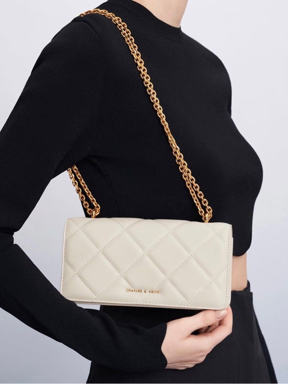 NWT CHARLES & KEITH Paffuto Quilted Shoulder Bag